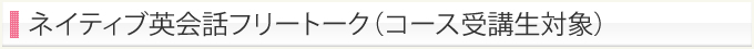 ネイティブ英会話フリートーク(コース受講生対象)